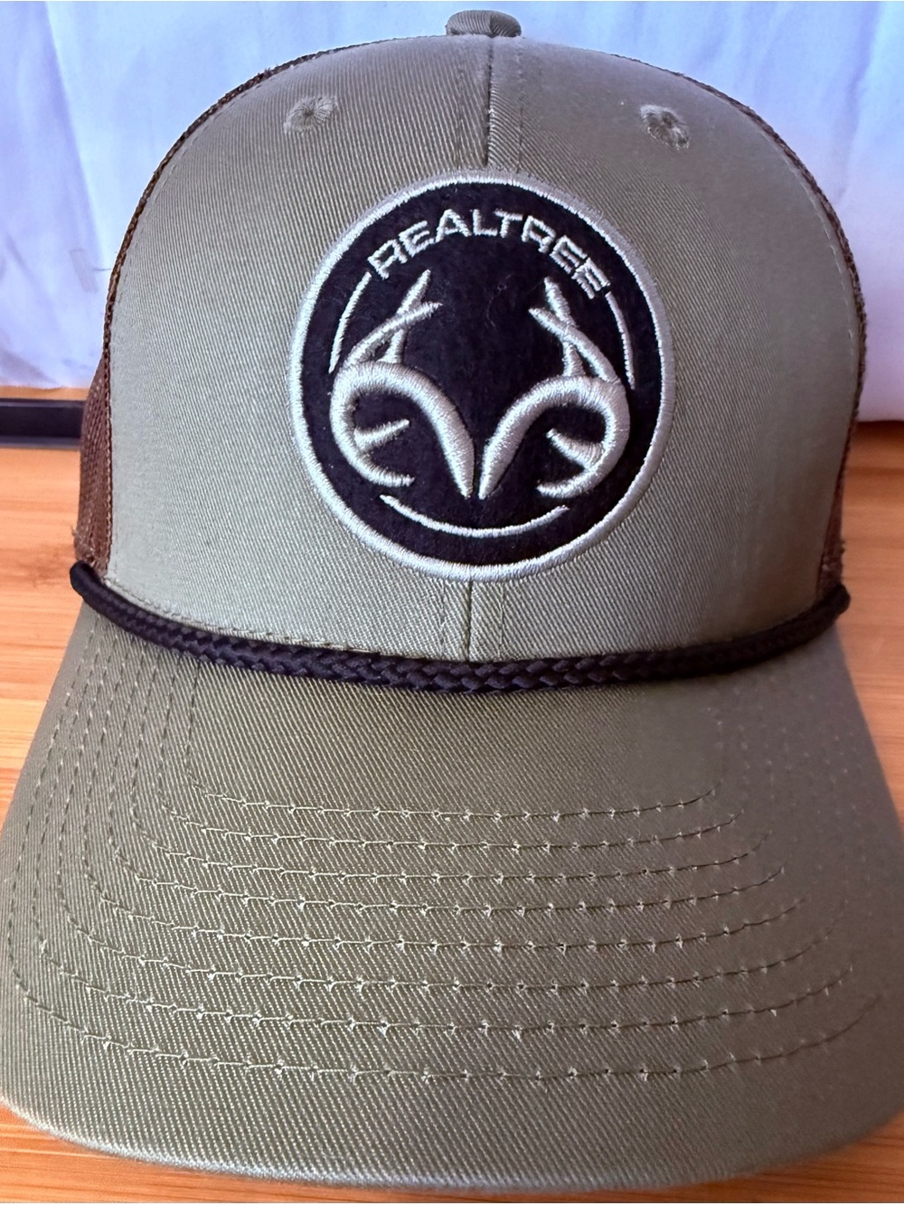 Realtree Tan Cap with Black and Cream Logo Patch
